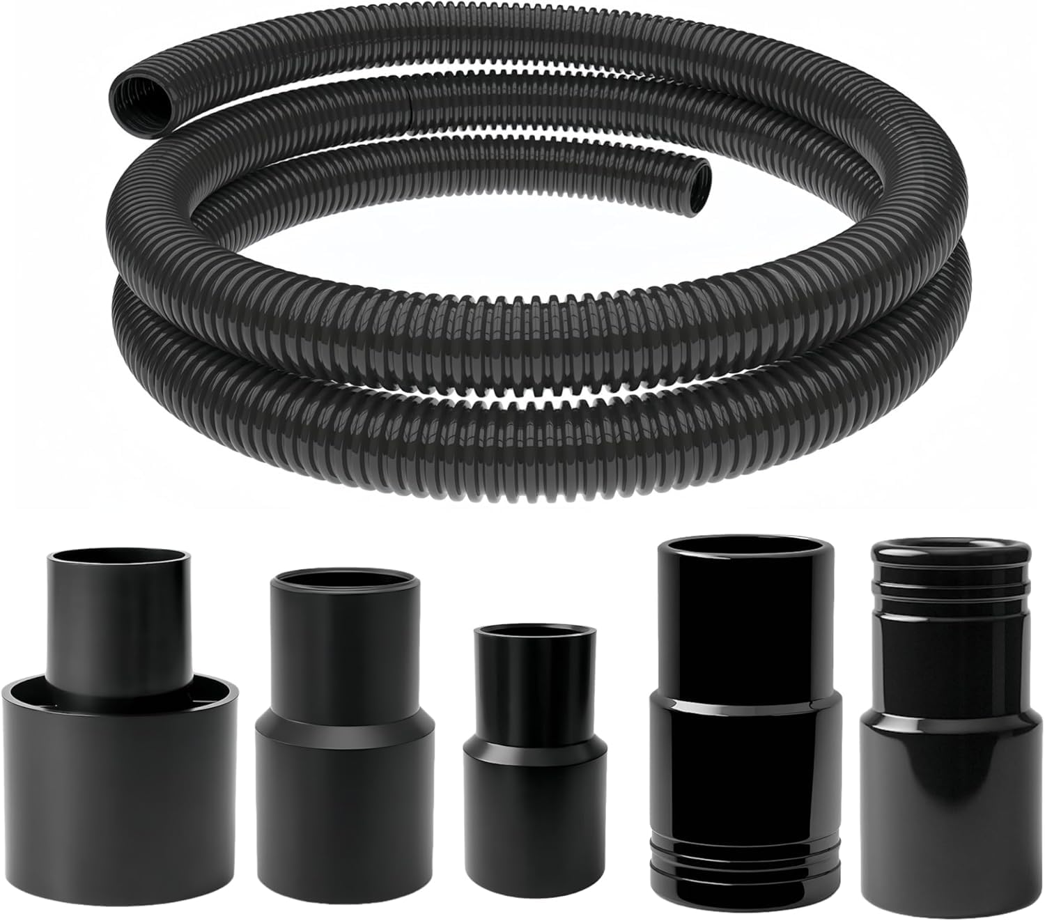 MITENSLE 164-foot dust collection hose ready for quick tool connections and clean workshops.