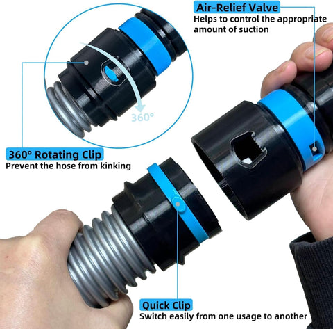 MITENSLE 360-degree spin clip prevents hose kinking during movement