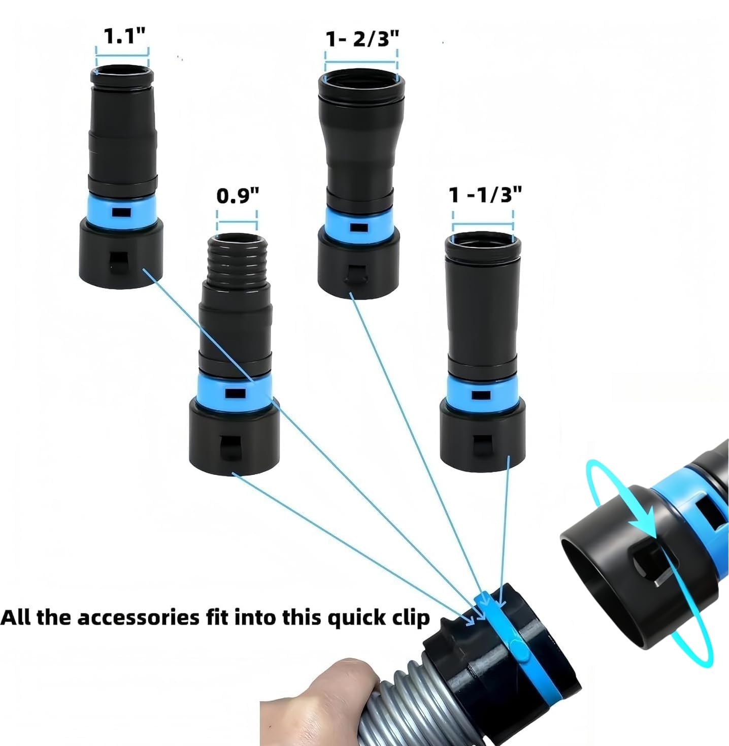 MITENSLE interchangeable connectors being used to switch tools quickly