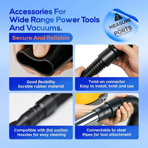 MITENSLE large-port fittings compatible with bigger tools and vacuums.