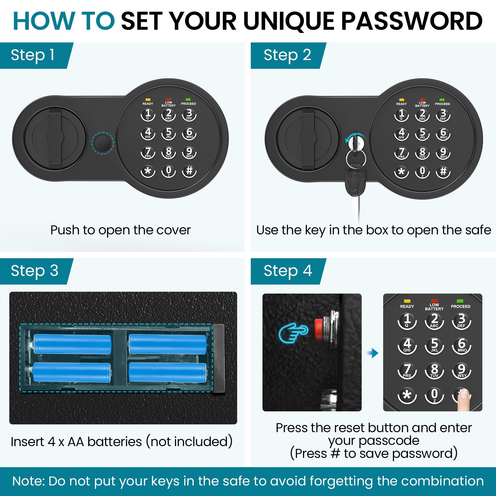 Mitlvge LED light inside the safe improves visibility