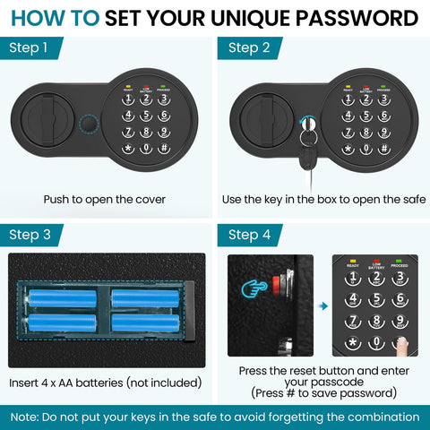 Mitlvge LED light inside the safe improves visibility