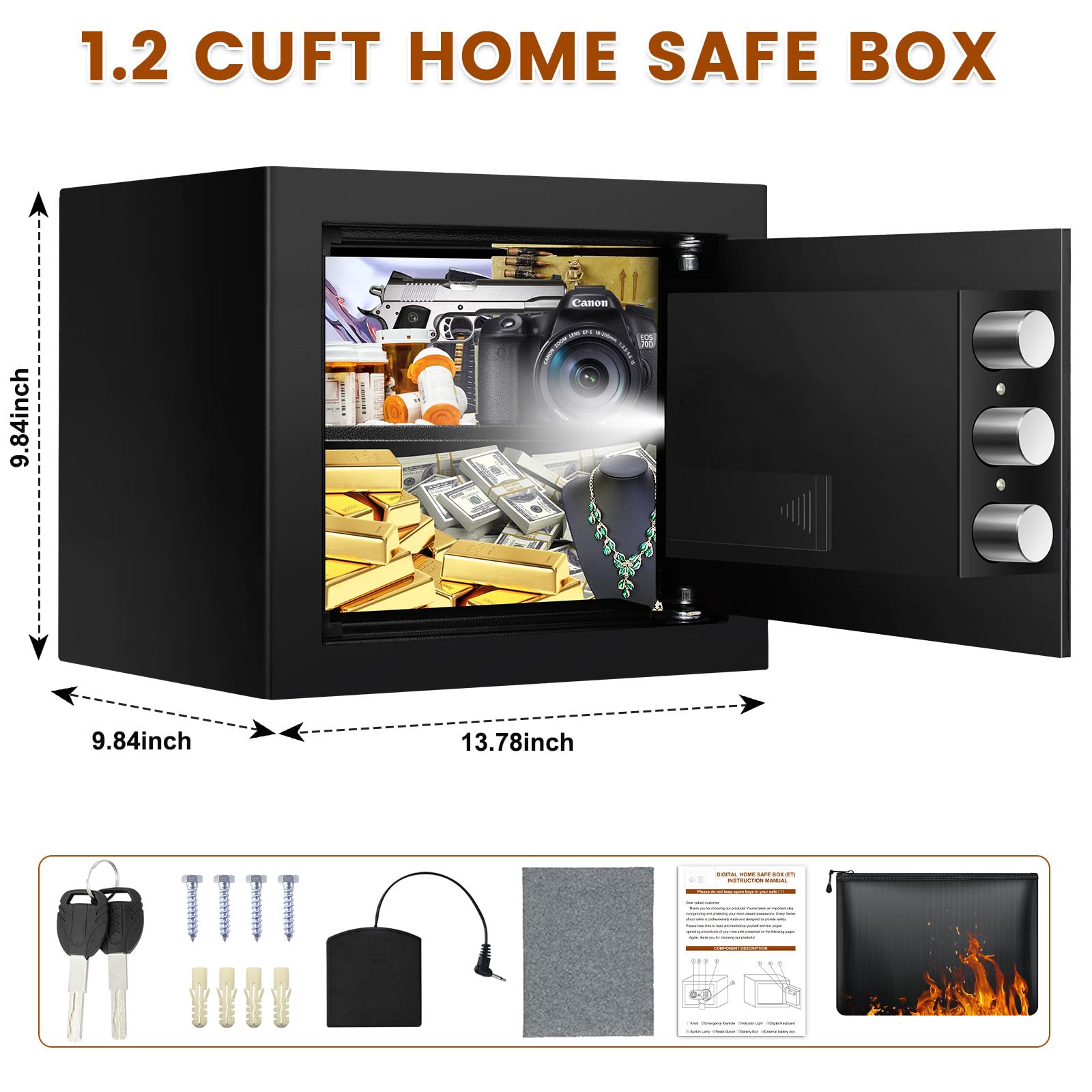 Mitlvge safe box anti-theft alarm and silent mode features