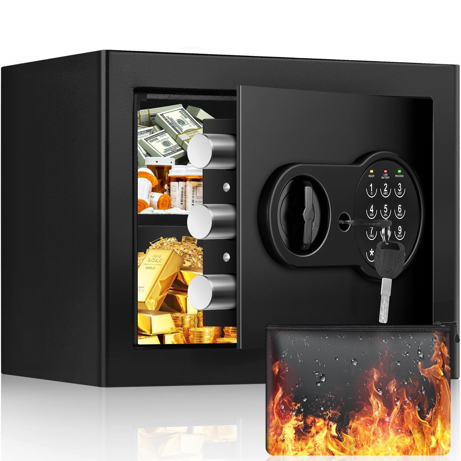 Mitlvge Safe Box exterior showing compact 1.2 cu ft design for discreet home storage