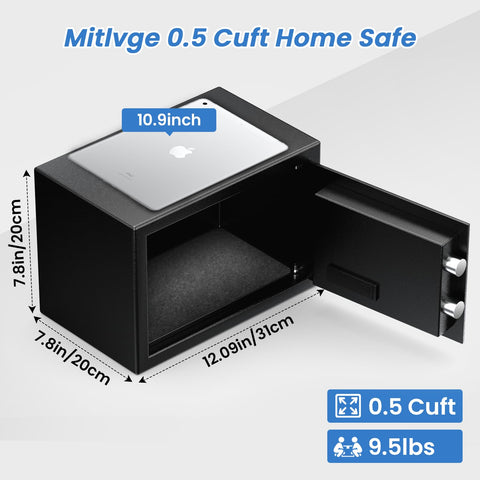 Mitlvge safe box side-mounted back view for secure placement