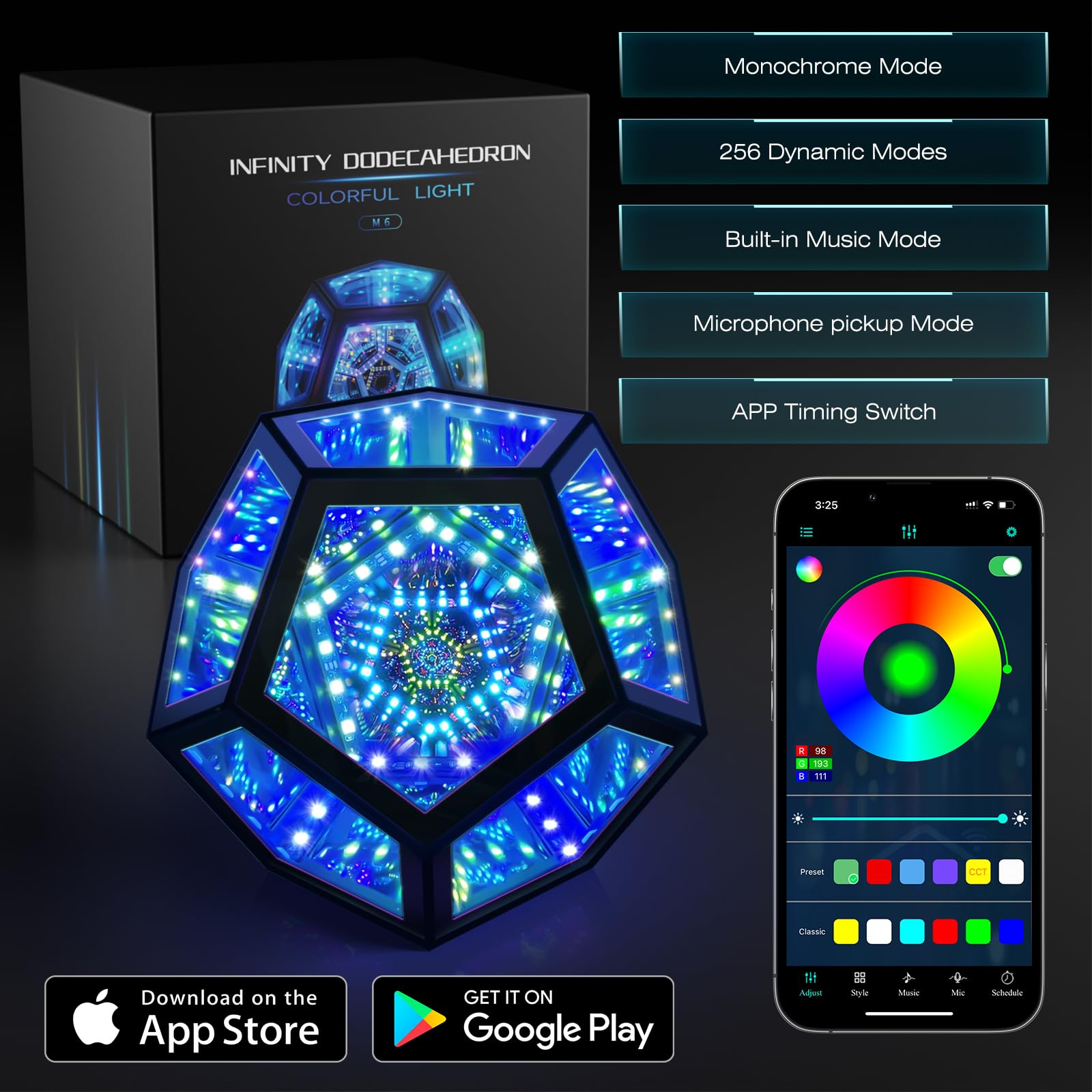 MITO Infinity Mirror Light is USB-powered and portable for travel