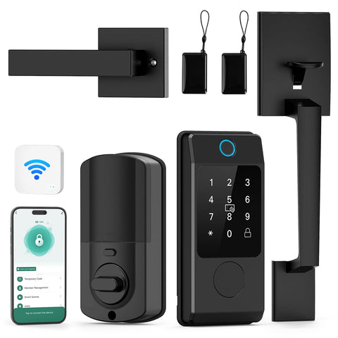 Miuedo WiFi smart lock front door set enables convenient keyless access.