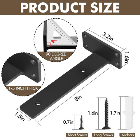 MIUGO black-coated iron bracket resists rust in humid environments.