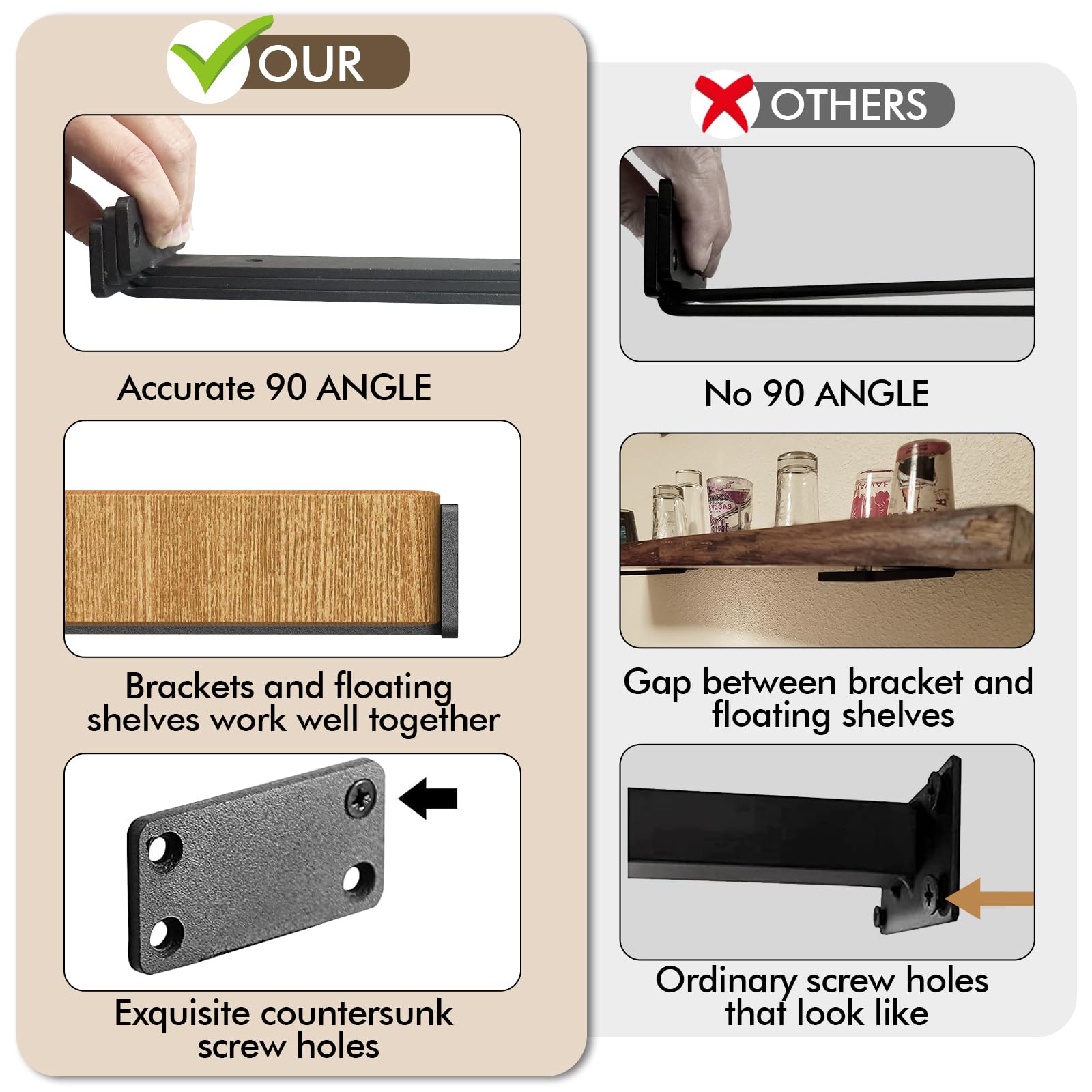 MIUGO black-finish bracket adds a sleek decorative touch to spaces.