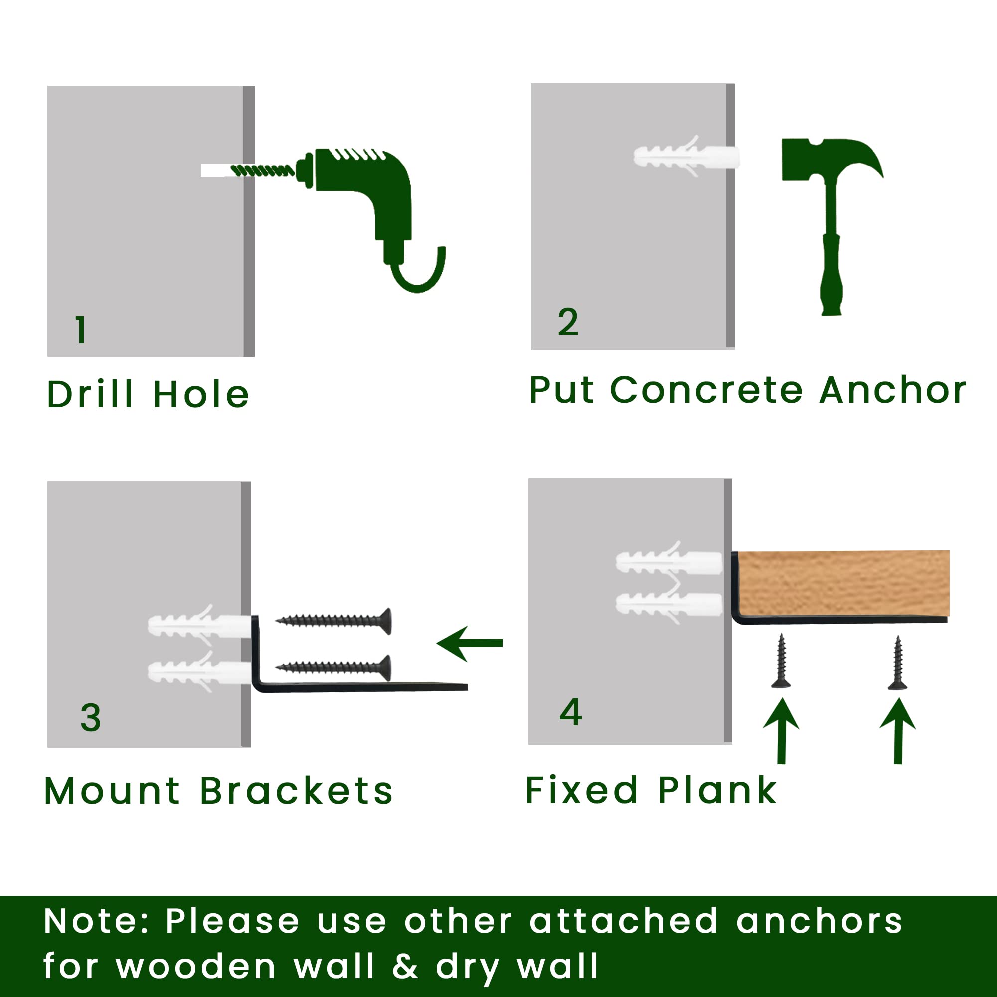 MIUGO 6-inch bracket in use supports shelves for books and decor.