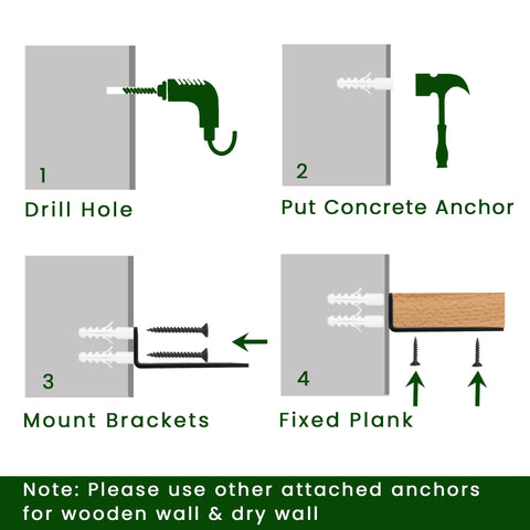MIUGO 6-inch bracket in use supports shelves for books and decor.