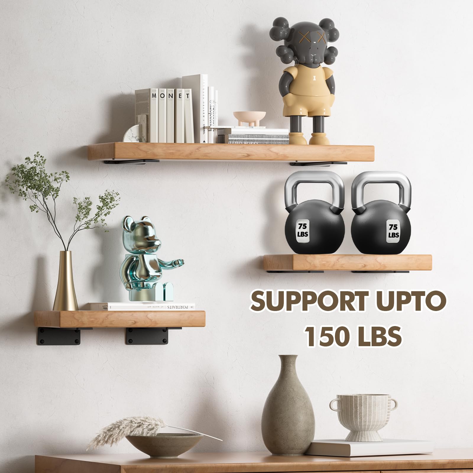 MIUGO hidden-design floating bracket delivers a clean, concealed look.