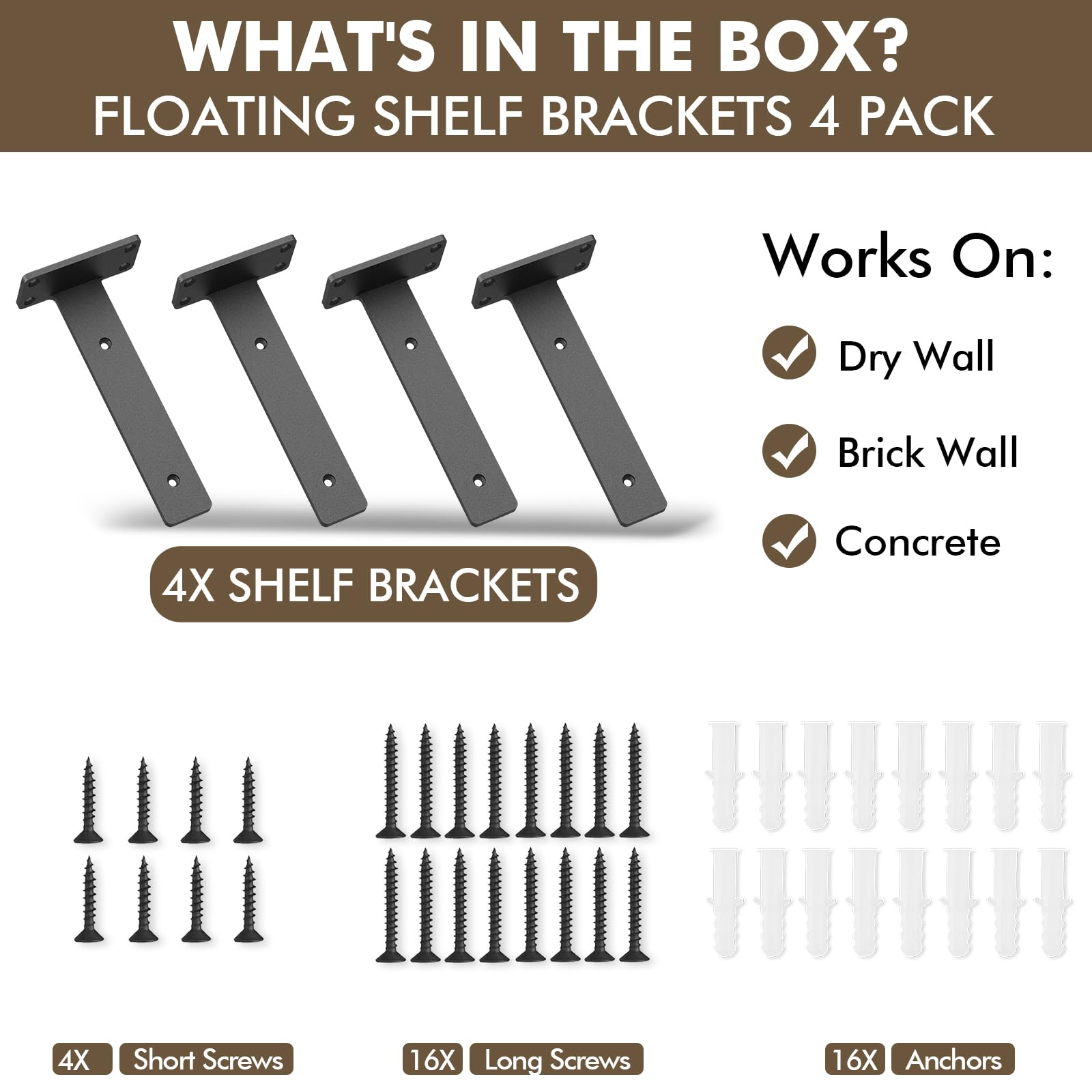 MIUGO screws and anchors included for a quick, secure install.
