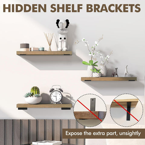 MIUGO pack of 4 brackets provides versatile wall shelf support.