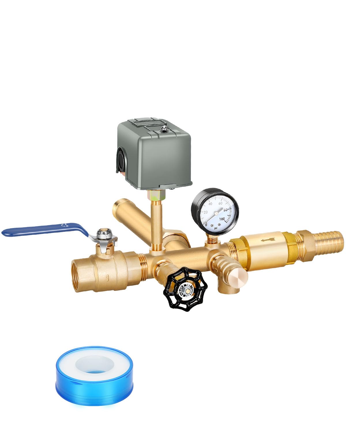 Miumoon pressure tank tee with union 11-inch, ready for easy installation