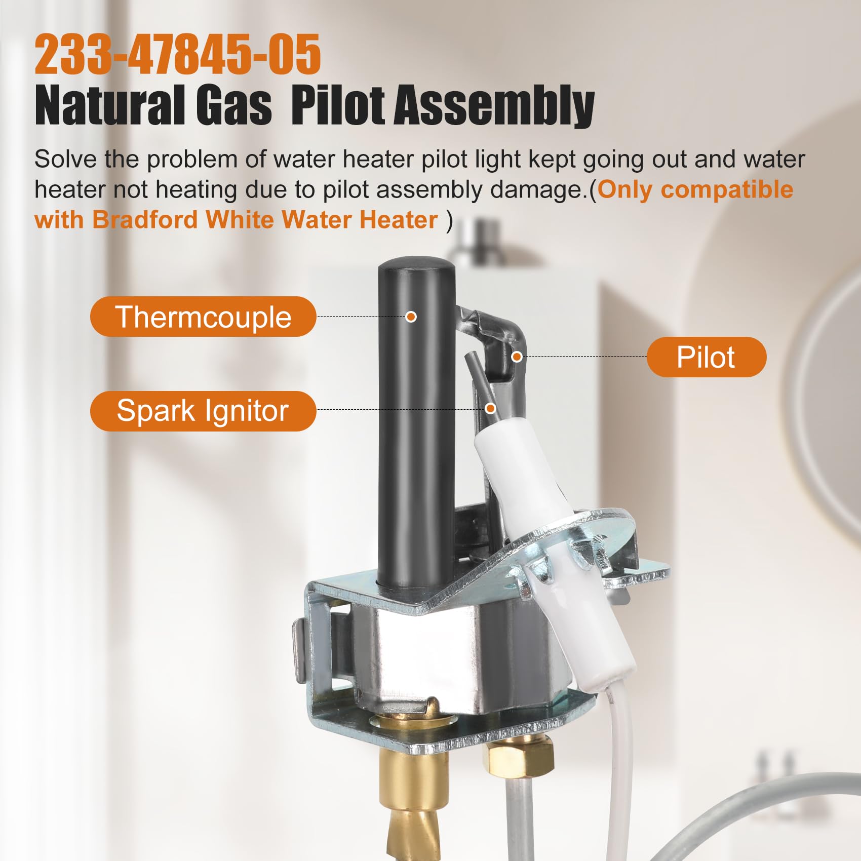 Installation step-by-step view of Miumoon 233-47845-05 pilot assembly.