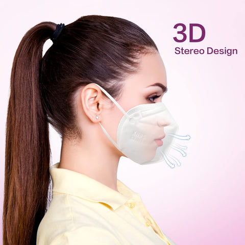 Miuphro KN95 3D fit follows facial contours.