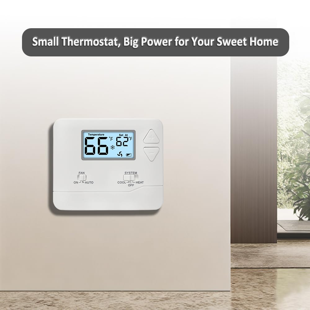 Miuputake dual-power thermostat works with 24VAC or batteries for flexibility.