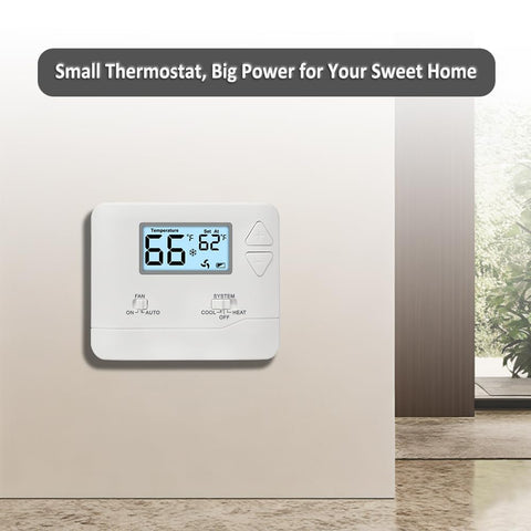 Miuputake dual-power thermostat works with 24VAC or batteries for flexibility.