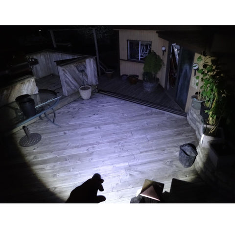 Miuree five-mode flashlight with strobe and SOS for emergencies.