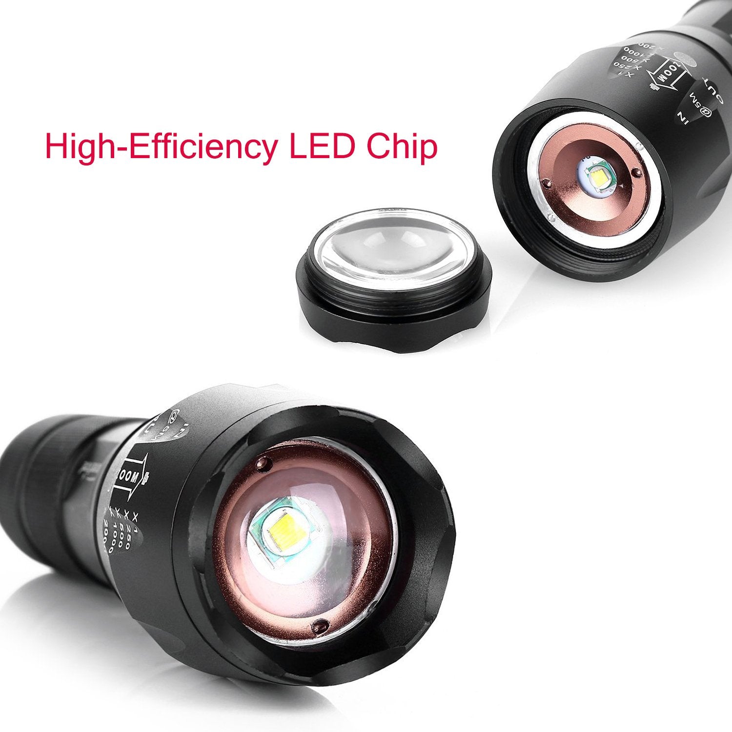 Miuree compact size flashlight fits easily in pocket.