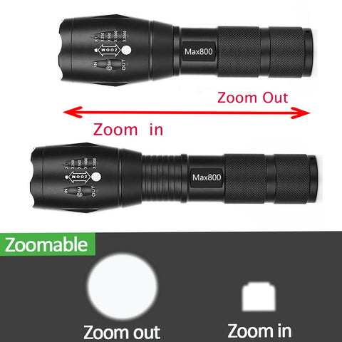 Miuree tactical flashlight high brightness mode for clear night trails.
