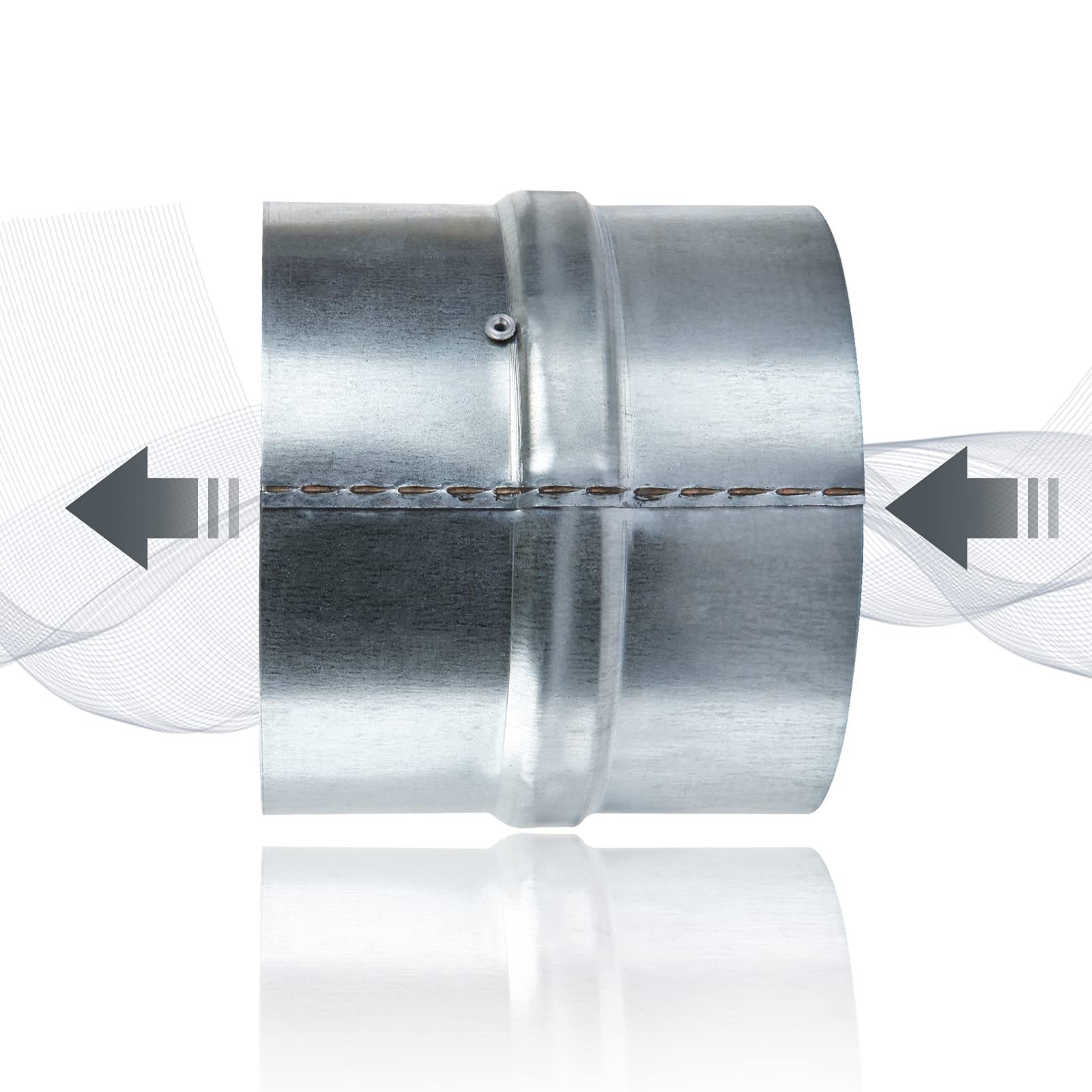 MIVIDE damper action automatically opens with airflow and closes to prevent backflow