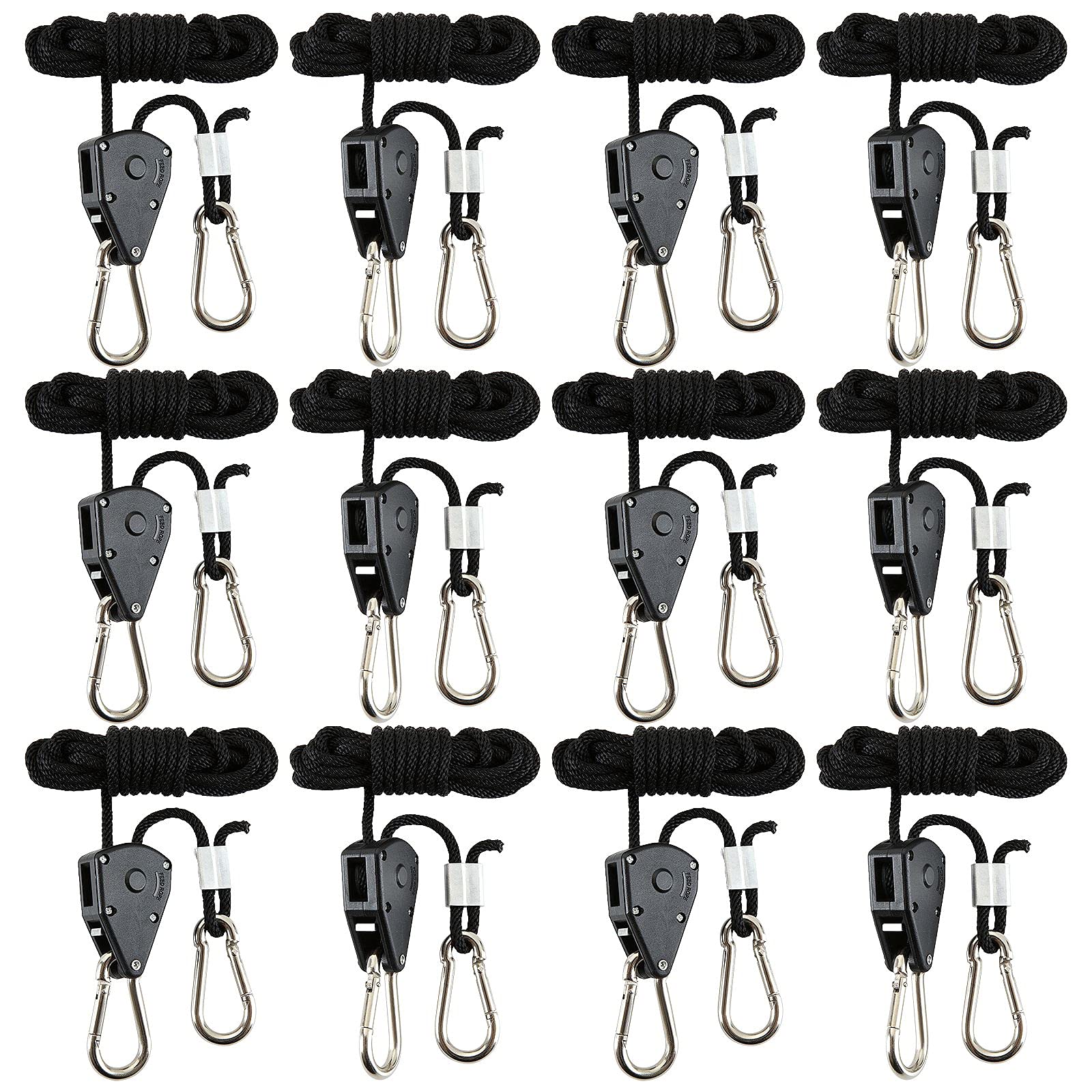 MIVIDE rope clip hanger with 8ft rope offers versatile mounting and quick adjustments.