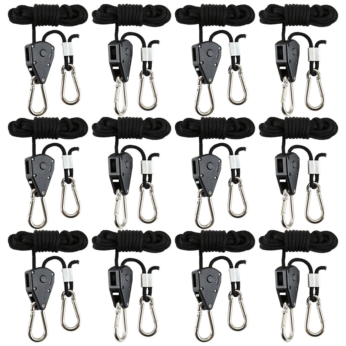 MIVIDE rope clip hanger with 8ft rope offers versatile mounting and quick adjustments.