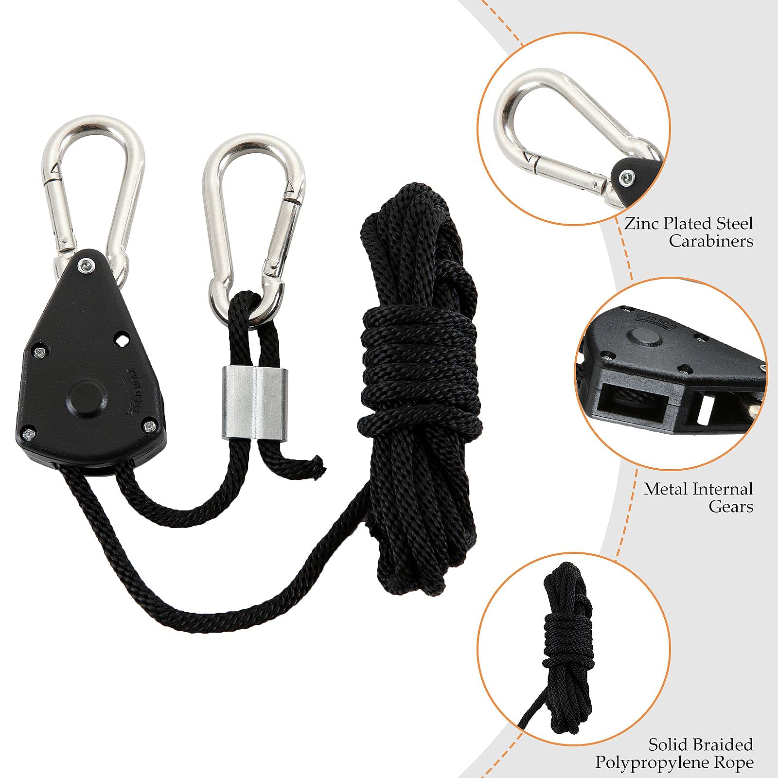 MIVIDE zinc-plated steel hooks provide strong hold and smooth operation.