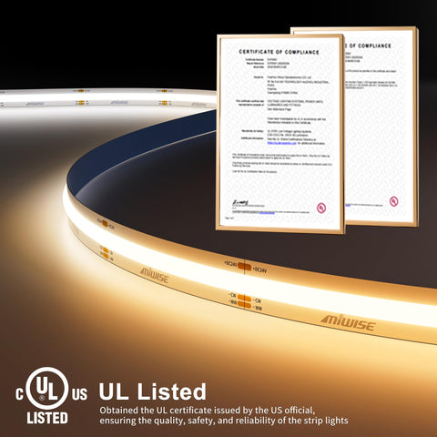 MIWISE COB LED strip light 20ft roll ideal for long run installations