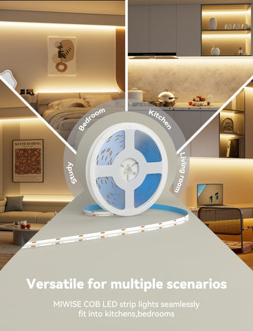 MIWISE kitchen cabinet lighting to create layered ambient illumination