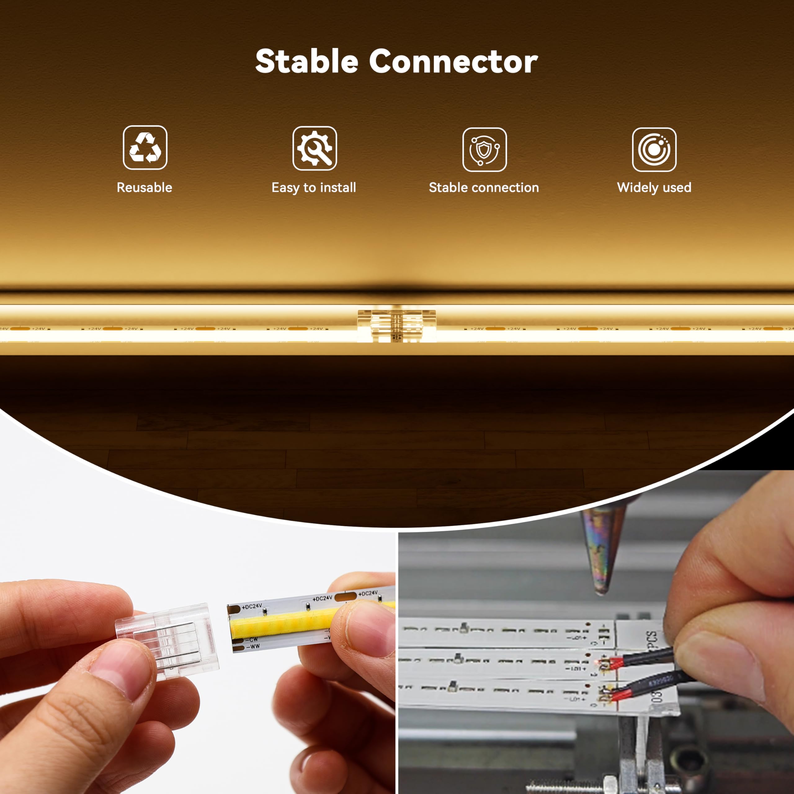MIWISE reusable connectors save time on future lighting upgrades.