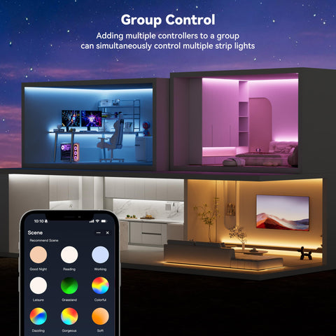 MIWISE RGB COB LED strip adhesive back ensures secure mounting.