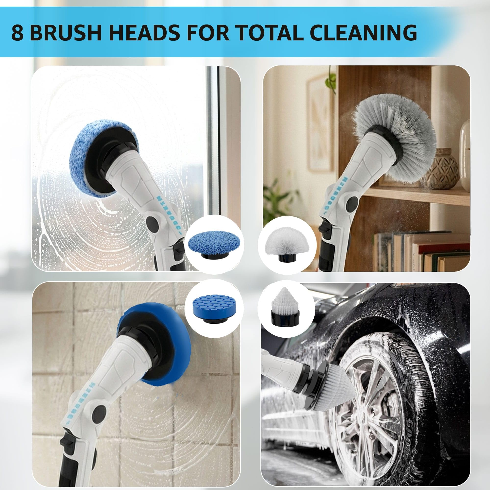 LED display on Mixbugg scrubber shows speed and battery status.
