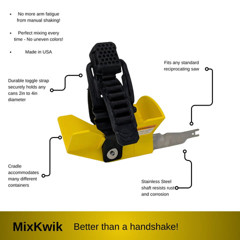 MixKwik fits 2-4 inch cans for versatile painting tasks.