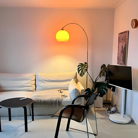 MIXL Orange Arc Lamp full height adjustability for seating comfort