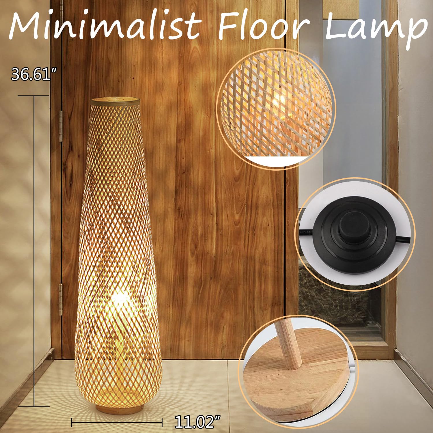 MIXL hand-woven bamboo lamp elevates sitting areas with artisan charm.