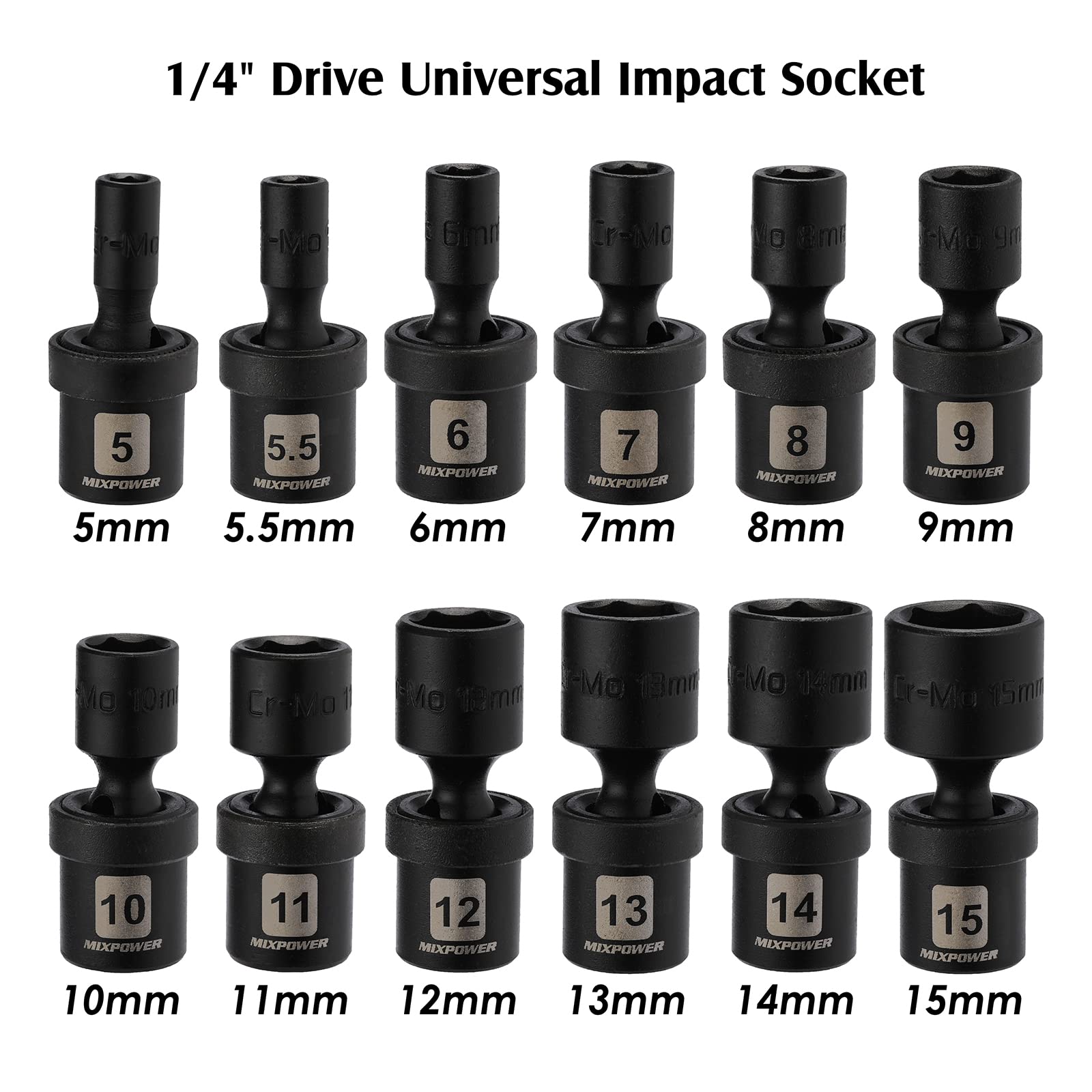 MIXPOWER 6mm universal socket delivering solid grip on medium-sized fasteners