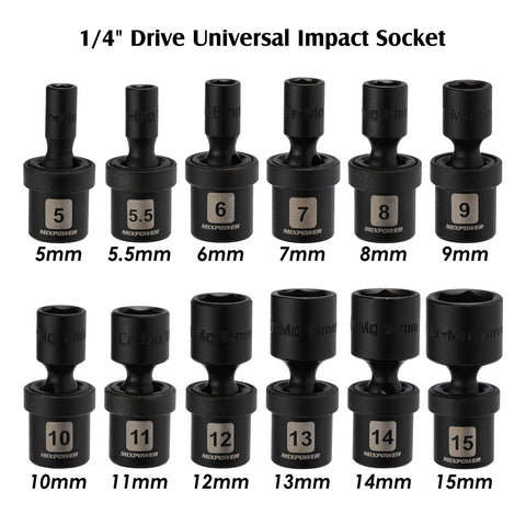 MIXPOWER 6mm universal socket delivering solid grip on medium-sized fasteners