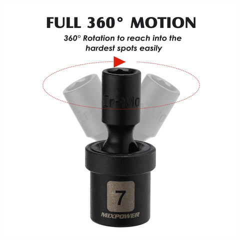 MIXPOWER 8mm universal socket crafted from CR-MO steel for durable daily use