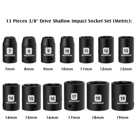 MIXPOWER 12mm shallow socket with secure 6-point grip