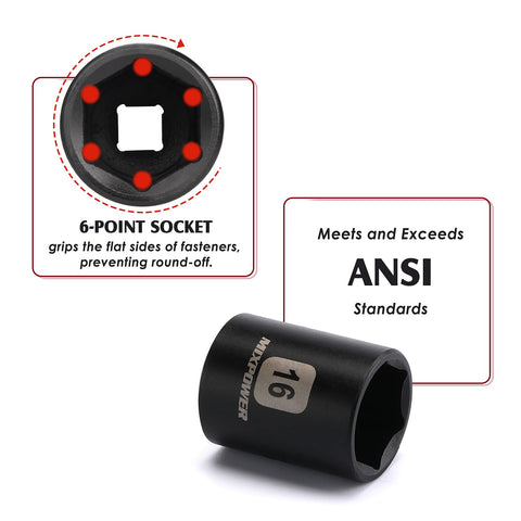 MIXPOWER 18mm shallow socket designed for larger fasteners