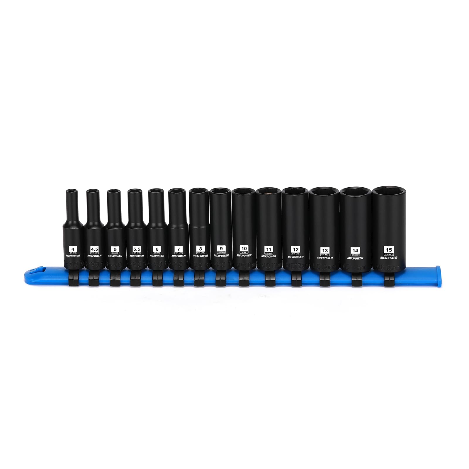 MIXPOWER 14-piece socket set with deep magnetic design for secure fastener pickup