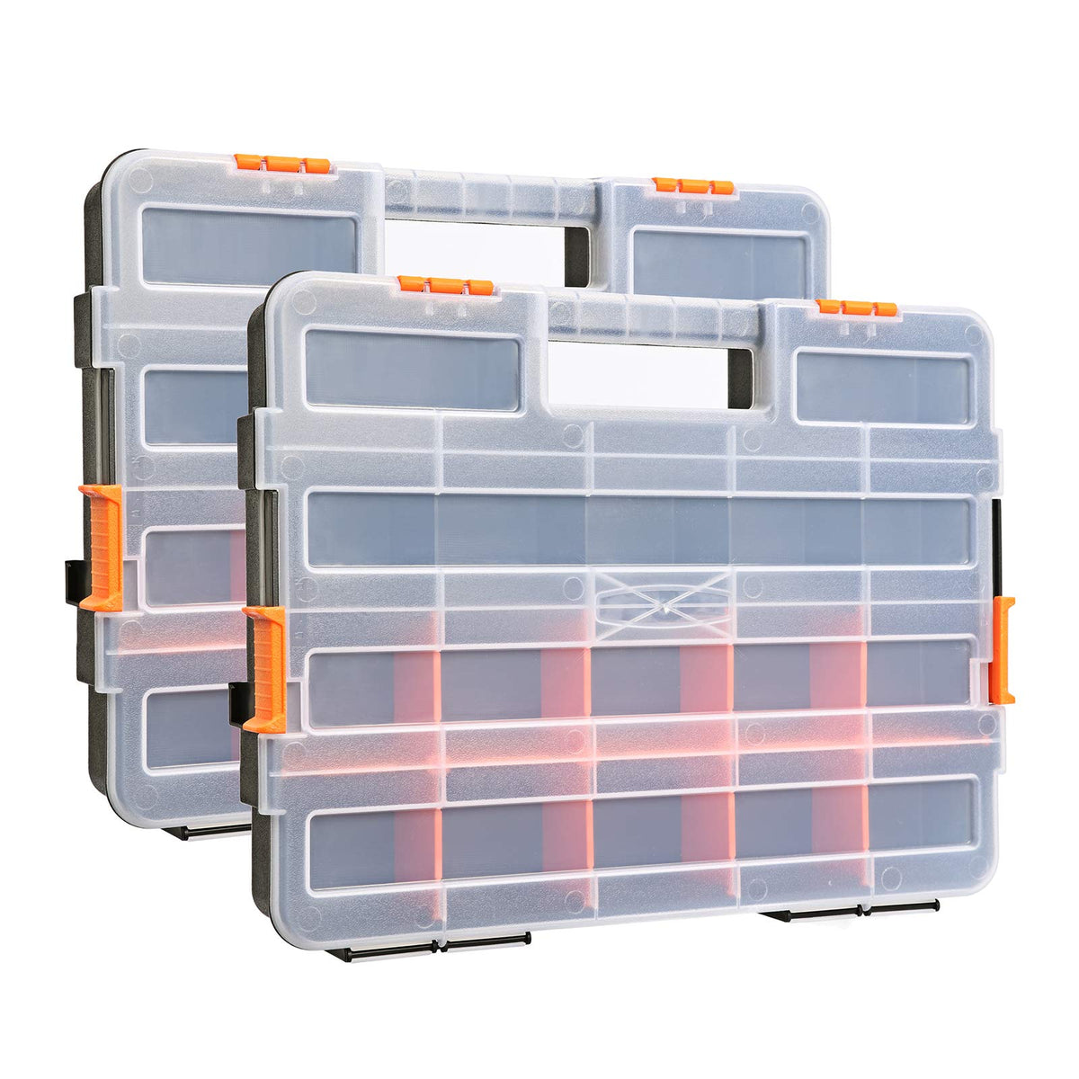 Mixpower 15-inch toolbox organizer set with wide view for quick hardware sorting