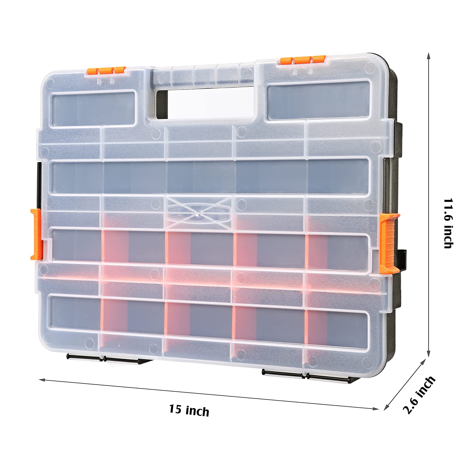 Mixpower 34-compartment capacity holds screws, nuts, bolts, and small parts