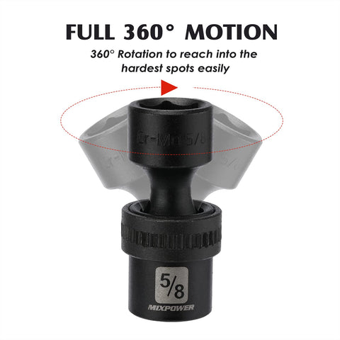 360-degree wobble joint allows angle adjustment around obstructions.
