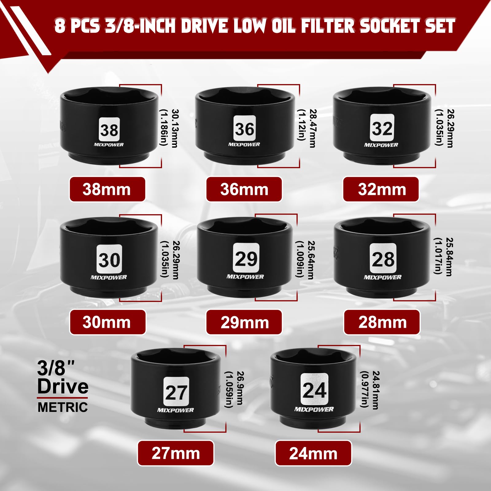 MIXPOWER 27mm oil filter socket suitable for compact areas