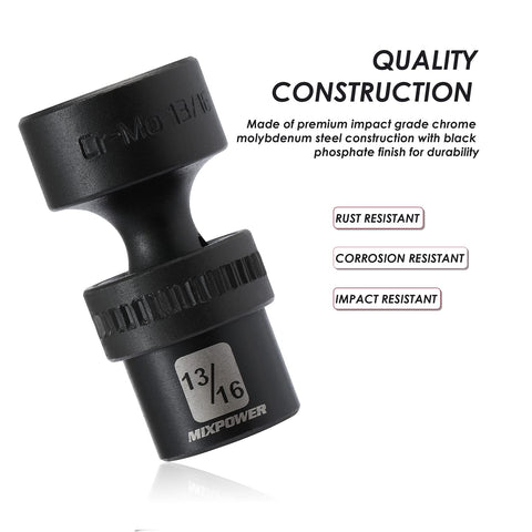 Black phosphate finish on MIXPOWER tools resists wear during use.