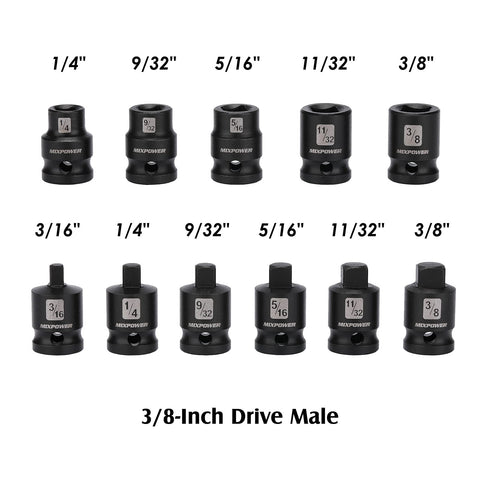 MIXPOWER chamfered female drives align with 3/8-inch fasteners